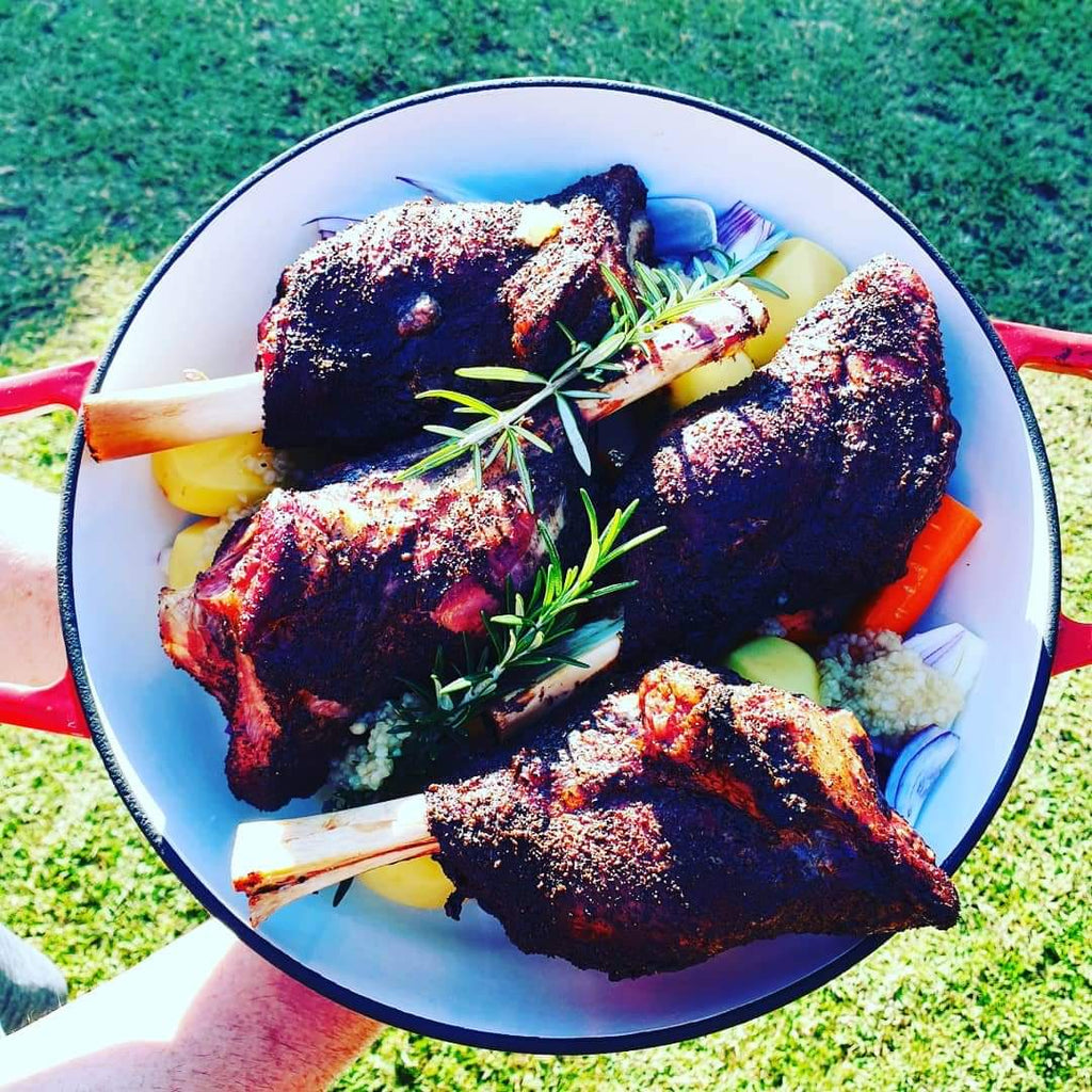 Smoked & Braised Lamb Shanks - SmokeyQ